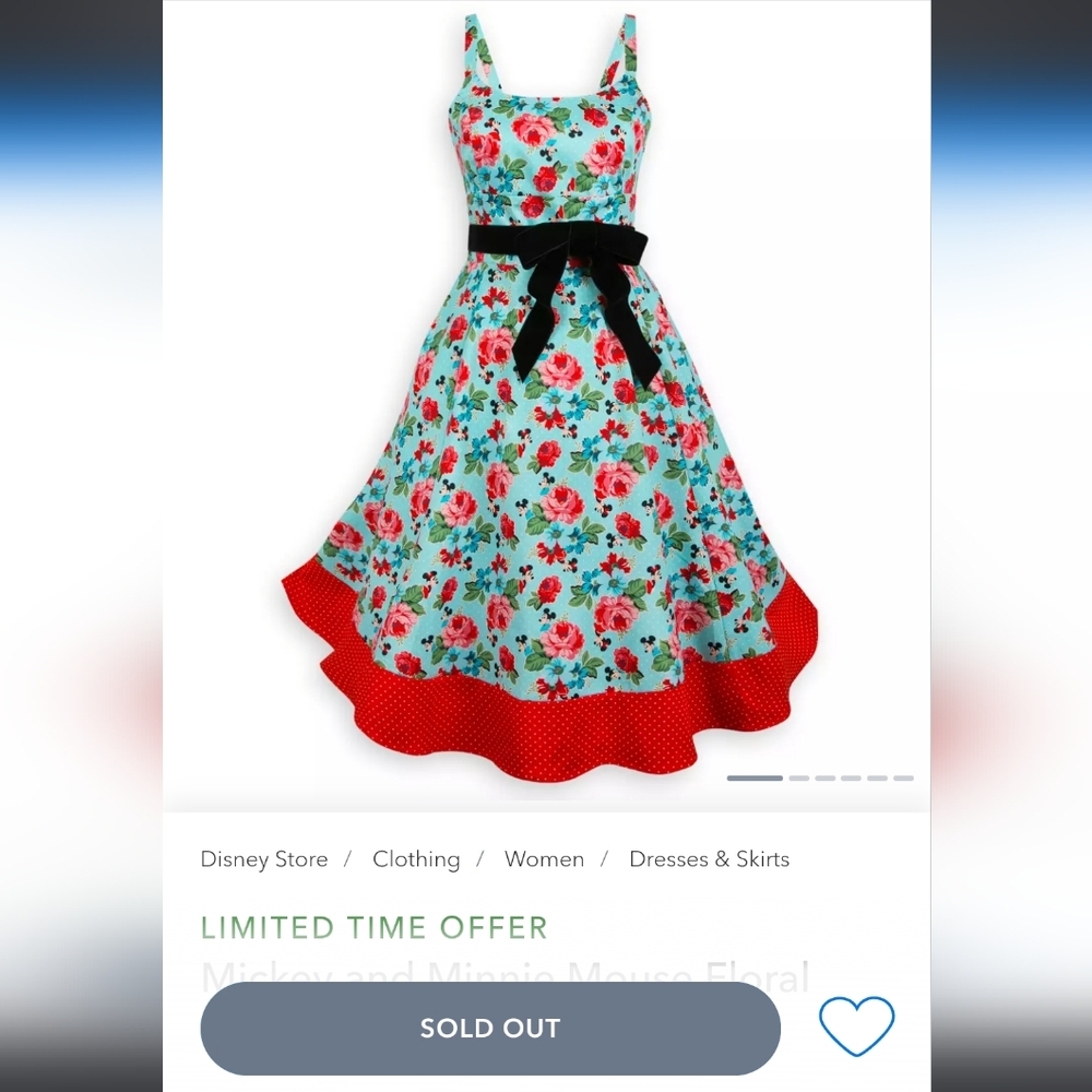 The Dress Shop Disney Mickey Minnie Floral Dress Park Exclusive!